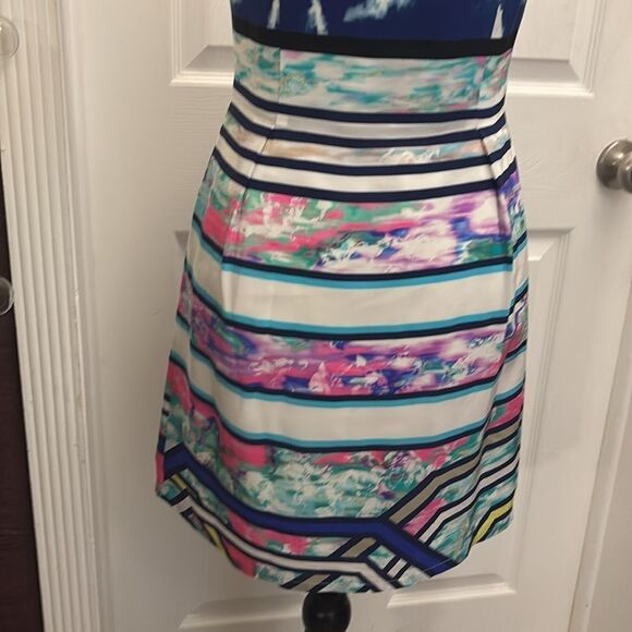 Amanda Uprichard Colorful zipper front  100% silk Sleeveless Dress, S - Picture 7 of 9